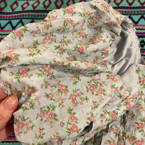 NWT Boho Ditsy Floral Midi Dress by be you be Free in sky blue - Picture 6 of 12